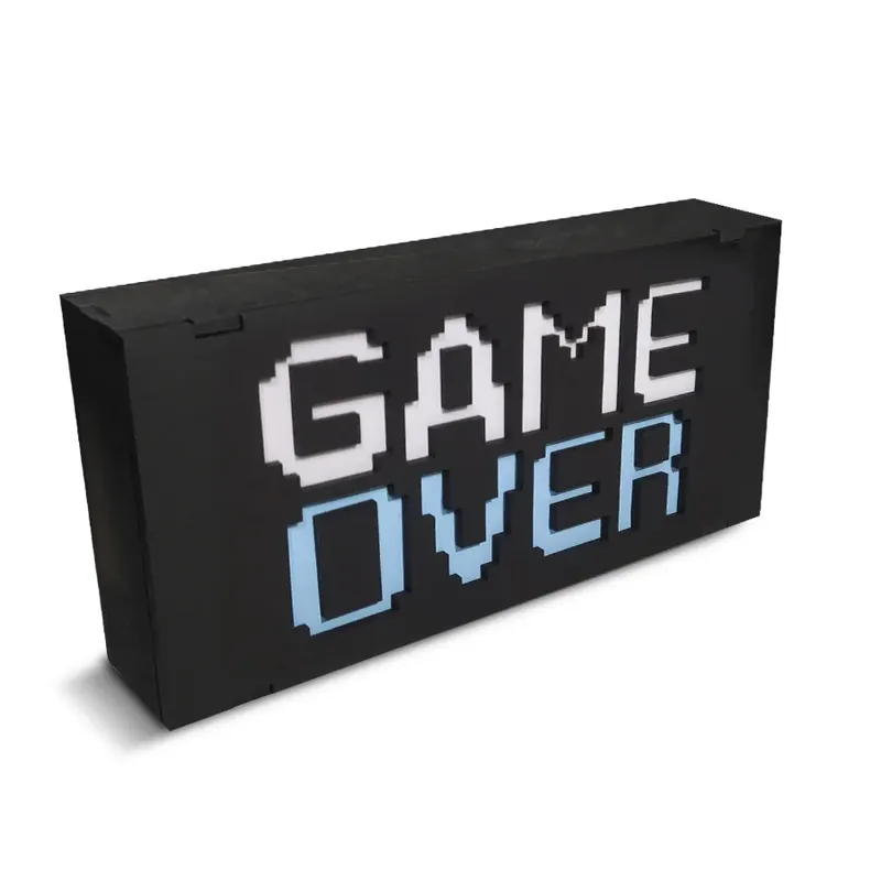 Luminária Gamer Setup Gamer Game Over Com LED Bivolt