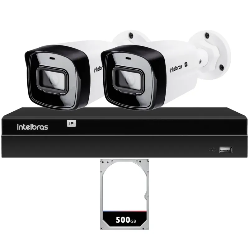 Kit Cftv 2 Câmeras Ip Vipc 1230b Intelbras Nvd 1404p S/hd