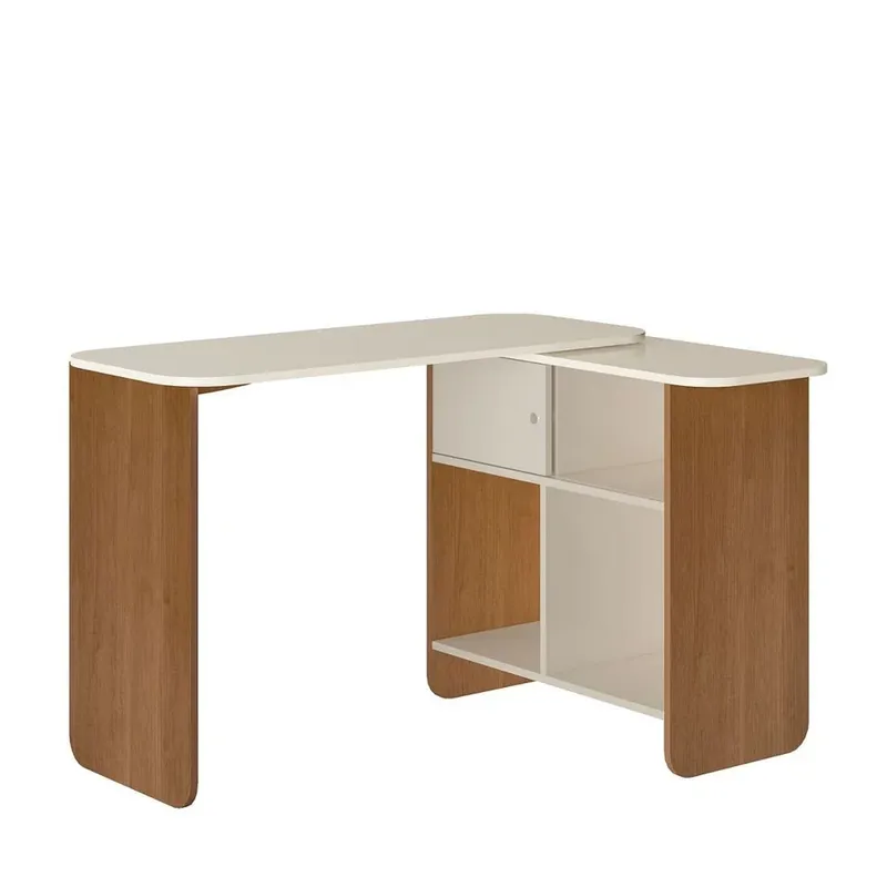 Escrivaninha Nomad Cor: Marrom E Branco | Artely