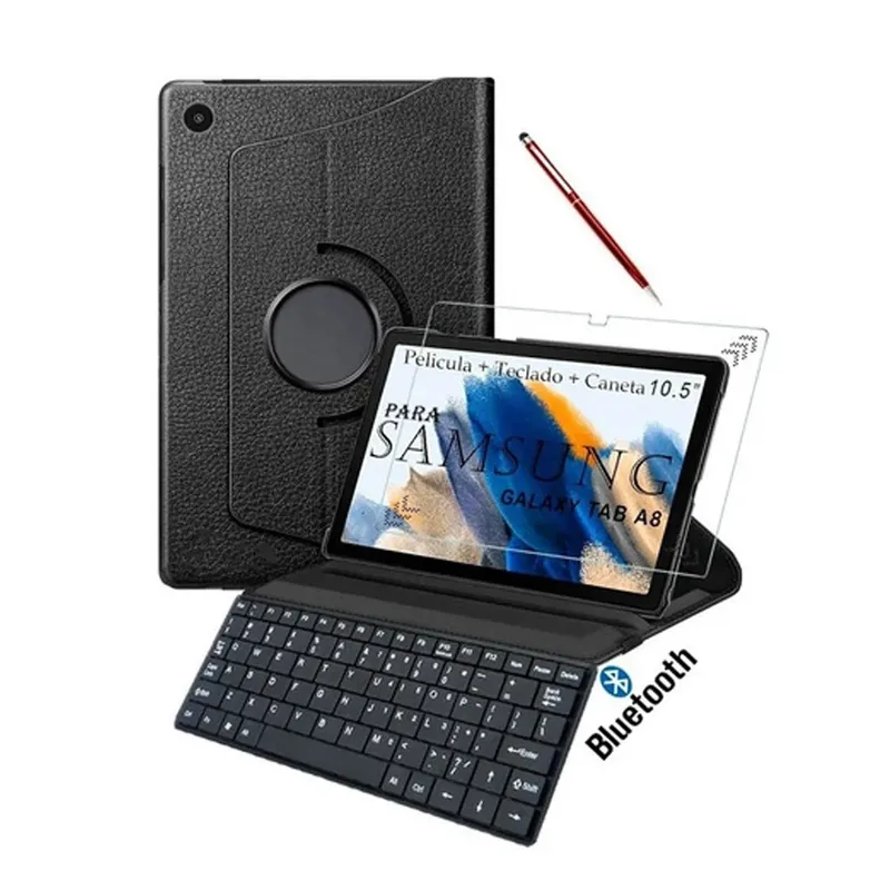Capa Teclado Para Tablet 10.5 Tab A8 X205 + Pelicula + Caneta