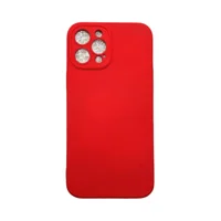 Capa Iphone 12 Pro Max Silicone Aveludada Protege Câmera Colorida Capinha Anti Impacto Iphone 12 Pro Max:vermelho