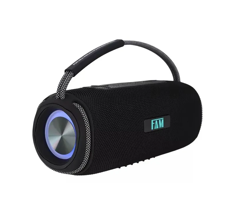 Caixa de Som Portátil Fam, Bluetooth, Pen Drive USB, Rádio Fm, Auxiliar P2, 40w - A042
