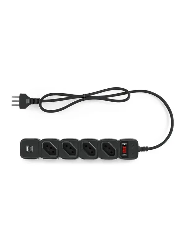 Protetor Eletrico Intelbras Epe204 4 Tomadas 2 Usb Preto