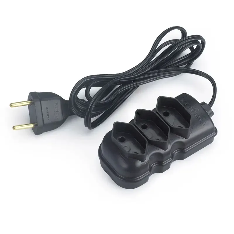 Extensao 5 Metros 3 Tomadas Bipolar Preto Md9 - 9247