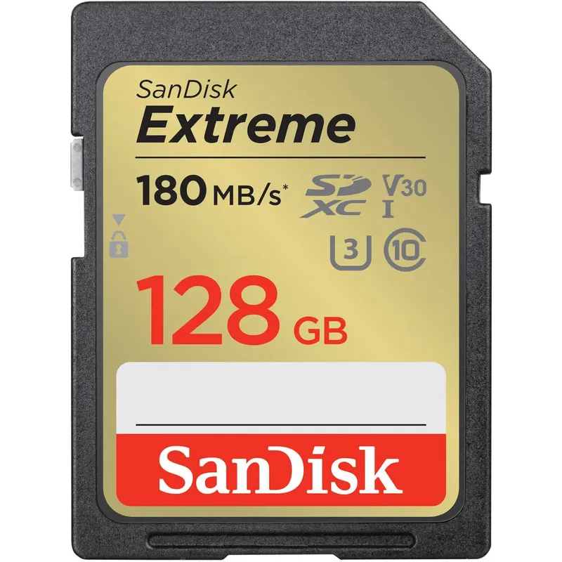 Cartão Microsdxc 128GB, Sandisk Extreme 190mb/s 4k Uhs-i,V30, U3, A2