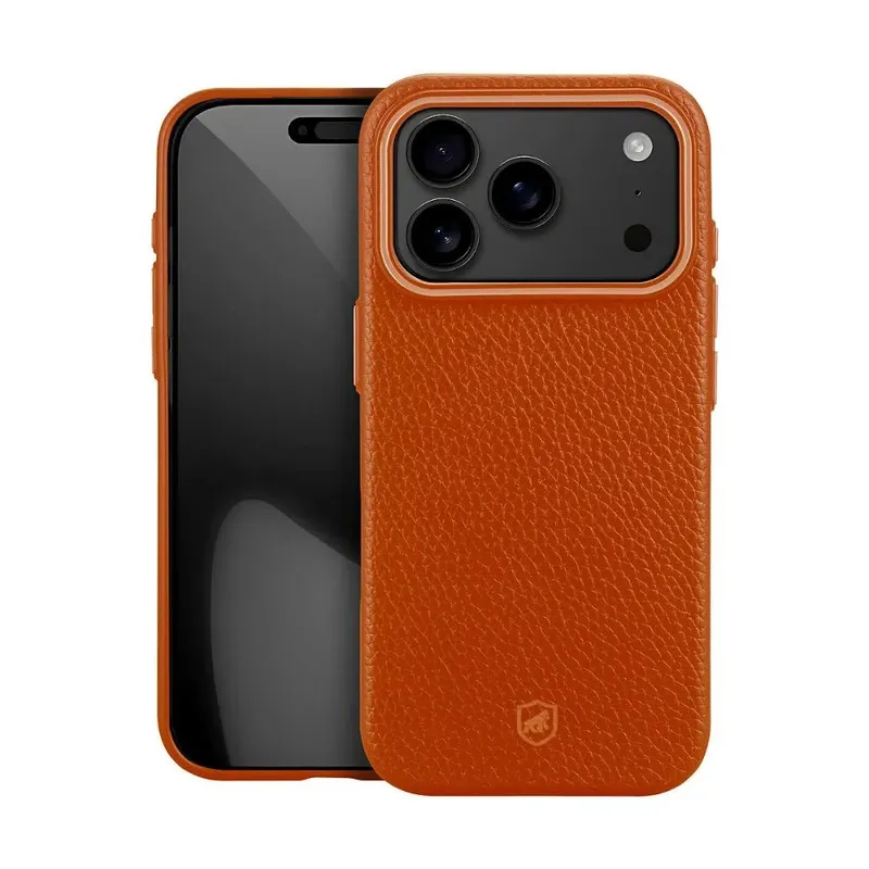 Capa Case Capinha Para Iphone 17 Pro Max - Magsafe Tech Couro - Marrom - Gshield