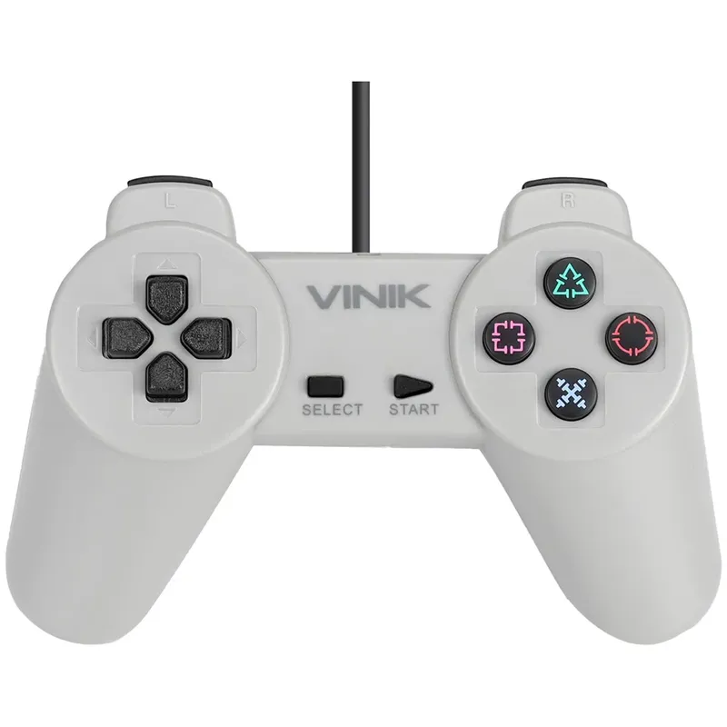 Controle Pc Usb Ps1/playstation 1 Preto - Retrô - Vinik Play 1 Preto