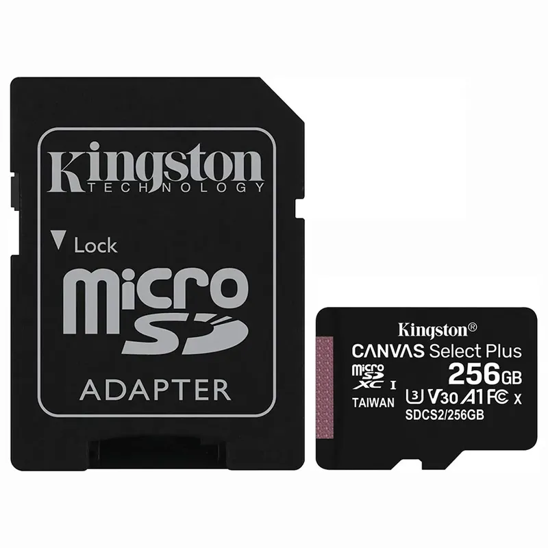 Cartao De Memoria Micro Sd 256gb Canvas Select Plus Classe 10 C/ Adaptador - Sdcs3/256gb Kingston