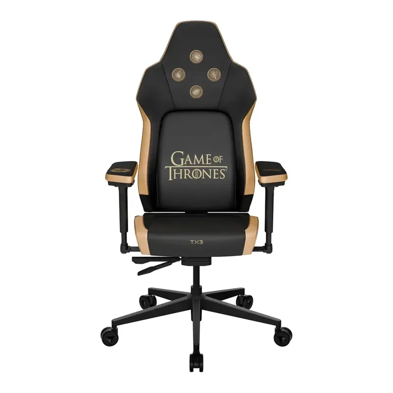 Cadeira Gamer ThunderX3 CORE Smart Game of Thrones, Ajustável, 3D, Preto e Dourado