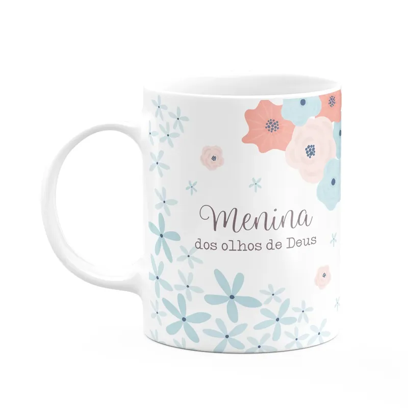 Caneca Fé - Menina Dos Olhos De Deus - 325ml