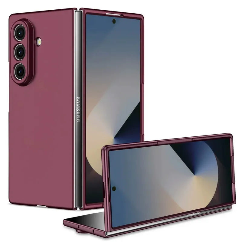 Capa Protetora Premium para o Samsung Galaxy Z Fold 7 - Proteção na Câmera, Anti-Impacto, Encaixe Perfeito para Dobrar e Abrir - Cor: Vinho