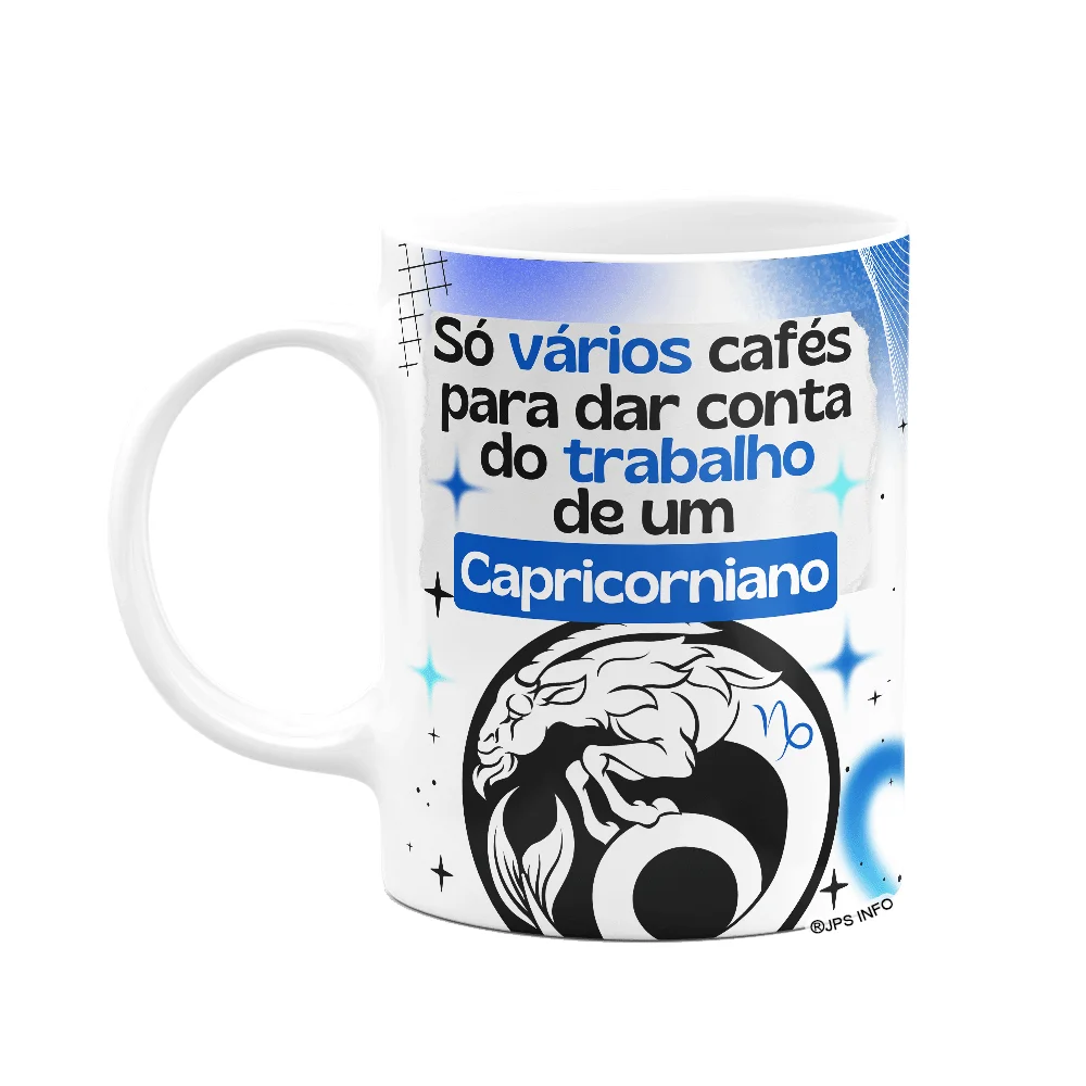 Caneca Divertida Signos Capricórnio Café
