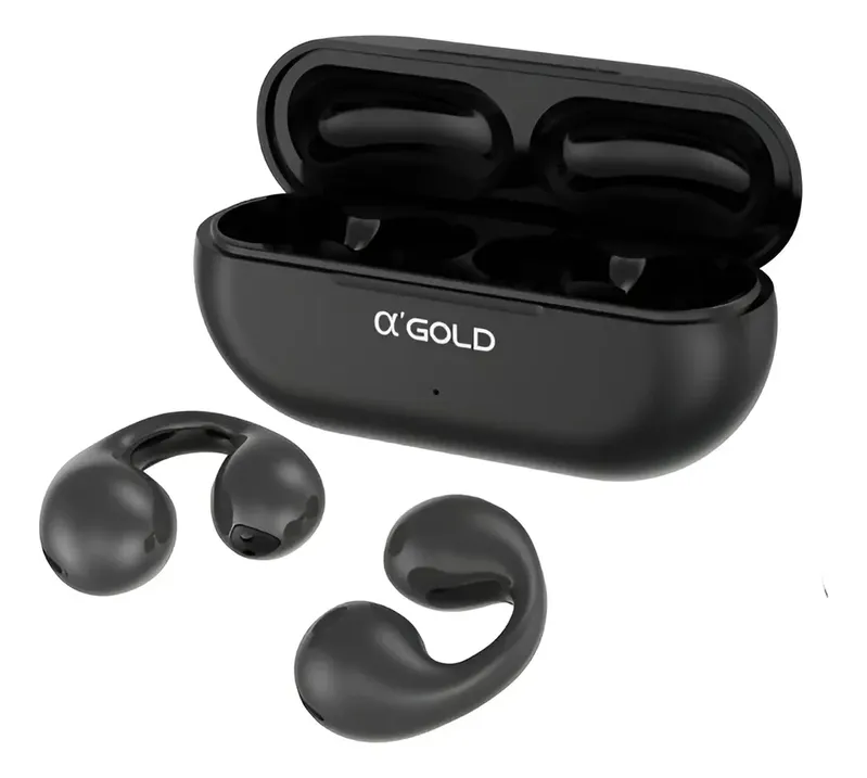 Fone De Ouvido Bluetooth A'gold Fn-bt33 Esportivo Earcuffs Cor Preto