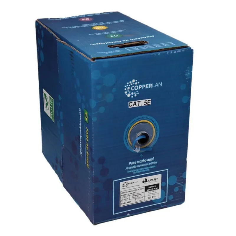 Cabo Lan 4p Cat.5e Cmx Cx C/305m Azul 10113 Copperlan