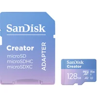 Cartão Memória Sandisk Micro Sd Xc 128GB 190mb/s Creator Uhs-i V30 Sdsqxaa-128g-gn6ms