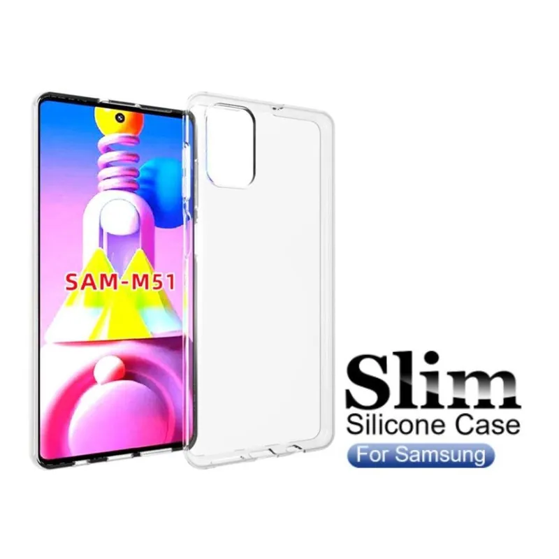 Capinha Case Silicone Para Galaxy M51, Transparente Slim - Elxcases