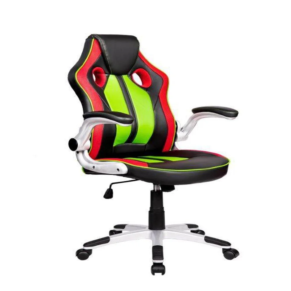 Cadeira Gamer Pelegrin Couro PU Preta Vermelha Verde PEL-3009