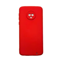 Capa Moto G6 Plus Silicone Aveludada Protege Câmera Colorida Capinha Anti Impacto Moto G6 Plus:vermelho