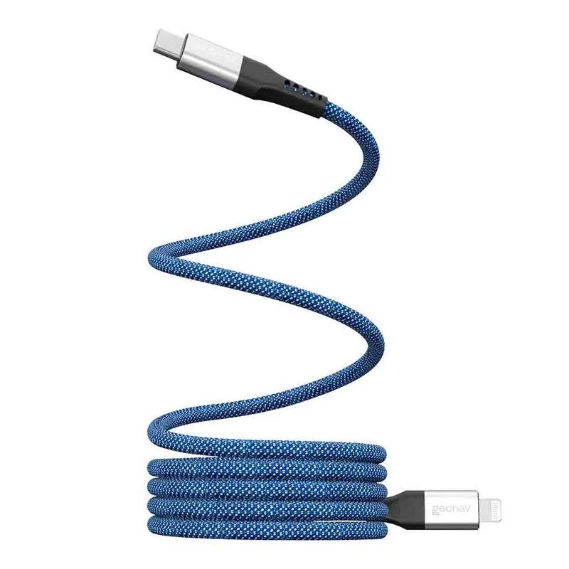 Magcable Lightning Cabo Usb-c Com Conector Lightning E Corpo Magnético Geonav Azul E Cinza - Liuc03mag
