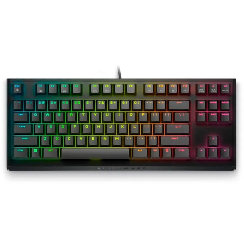 Teclado Mecânico Gamer Dell Alienware AW420K, RGB, TKL, Cherry MX Vermelho, USB, Preto - 580-BBJZ