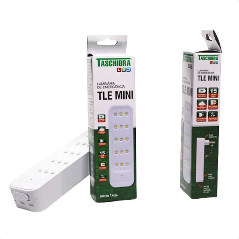 Luminária De Emergência Taschibra Tle Mini Recarregável Bivolt.