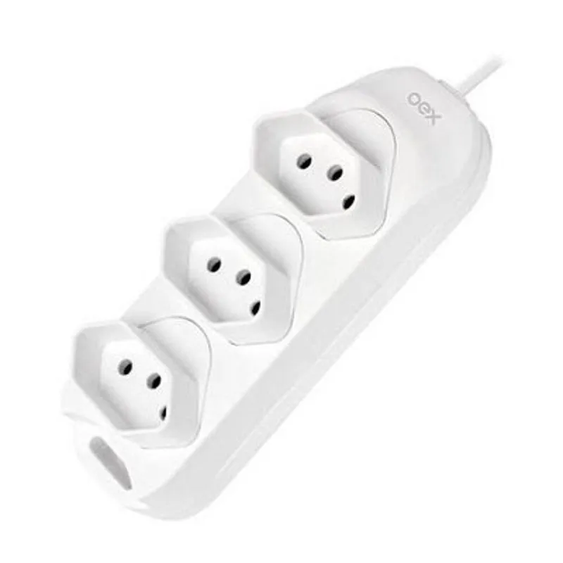 Tomada Múltipla Tm100 3 Tomadas Branco 1 Un Oex