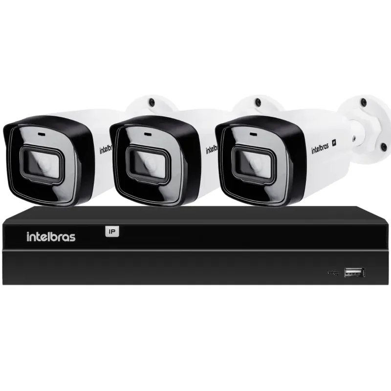 Kit Cftv 3 Câmeras Ip Vipc 1230b Intelbras Nvd 1404p S/hd