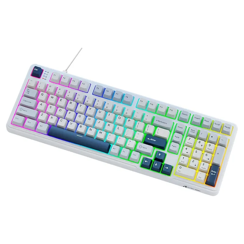 Teclado Mecânico Gamer Attack Shark X98, Layout 98 Teclas, RGB, Starlight White, Branco - AS-X98-SL-WT