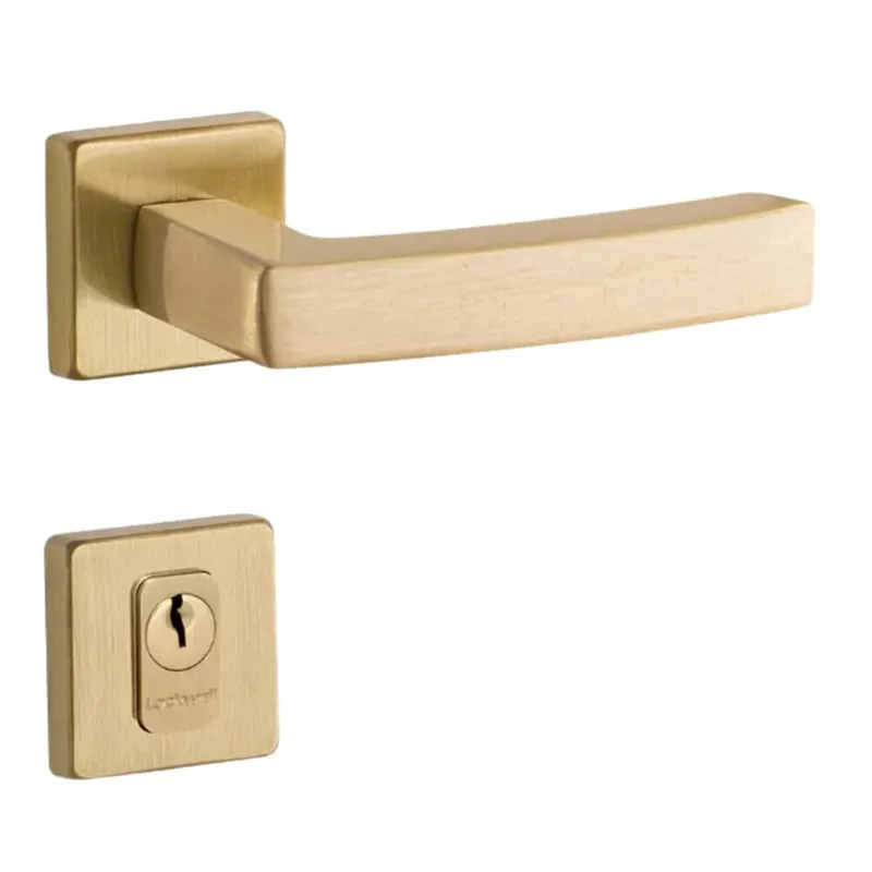 Fechadura Design Quadra Interna 55mm Latão Acetinado Lockwell