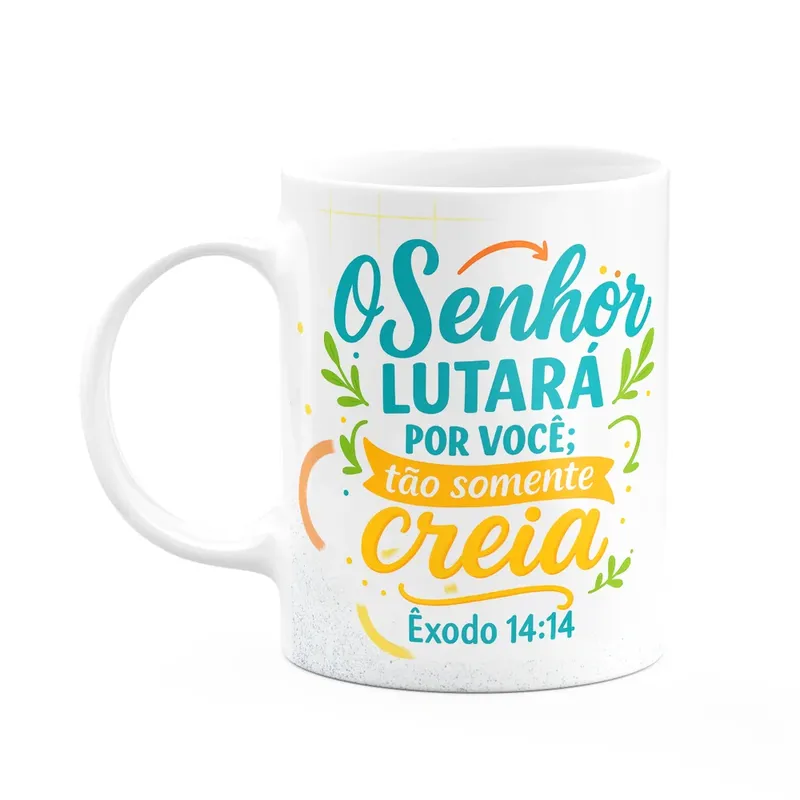 Caneca Religiosa Versículos Bíblicos - Êxodo 14:14