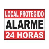 Placa Bits local Protegido Alarme, De Aluminio, 13x18