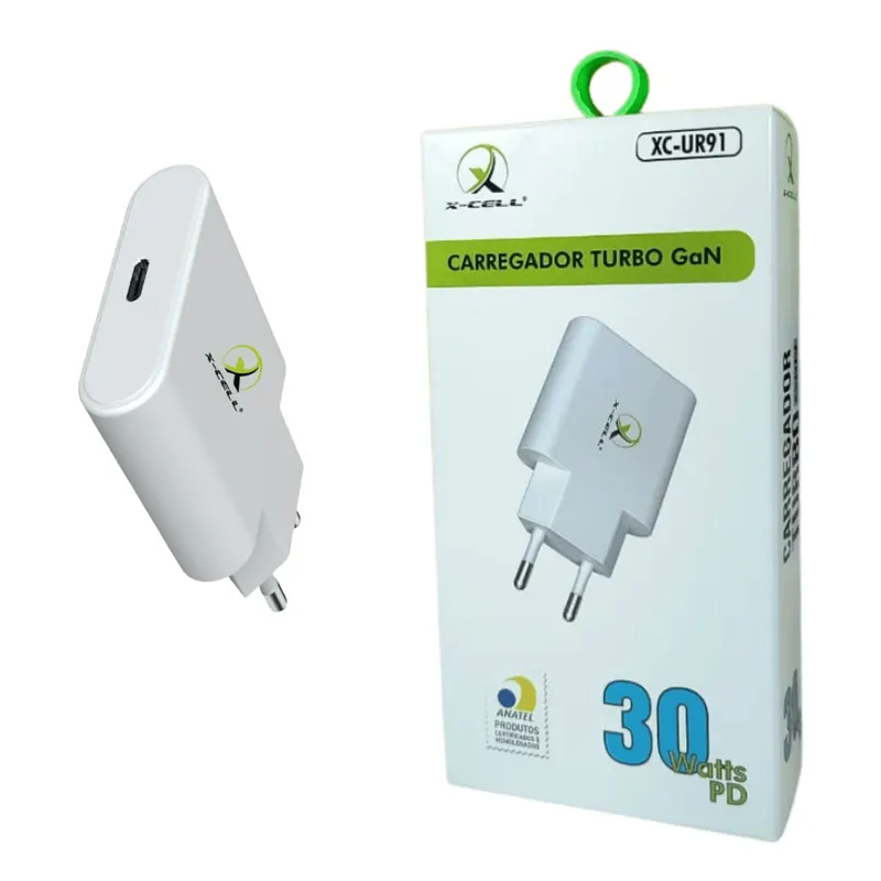 Carregador Turbo Gan Tipo-c 30w Pd S/cabo Xc-ur91 Cor Branco