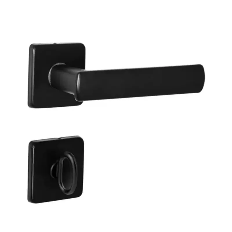 Fechadura Dama Banheiro Roseta Quadrada 40mm Preto Black 5080901/40 Zep Arouca