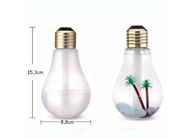 Umidificador De Ar Em Formato De Lâmpada 400ml