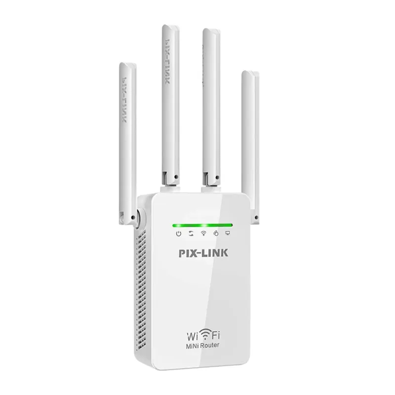 Repetidor Wireless 300mbps 2.4ghz Com 4 Antenas Ljq-001 Pix-link
