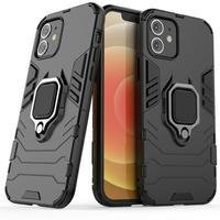Capa Capinha Iphone 12 12 Pro - 4em1 Anti Impacto Choque Shock Queda Armor Militar Protetora Com Anel De Dedo E Base Cor