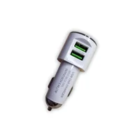 Carregador Veicular Turbo H'maston, Entrada Usb Dupla, C/ Cabo Lightning Para Iphone Incluso - Branco