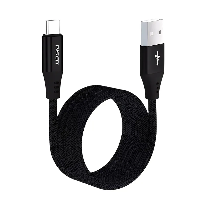 Cabo Usb-a Para Usb C Pisen Macho Máx 15w 1metro Preto