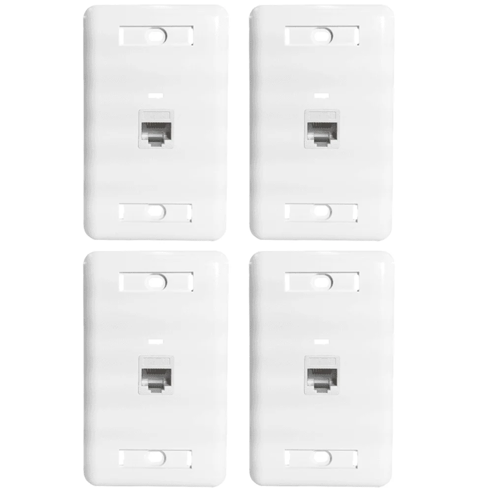 Kit 4 Espelhos de Parede 4x2 com 1 Saída RJ45 Cat6