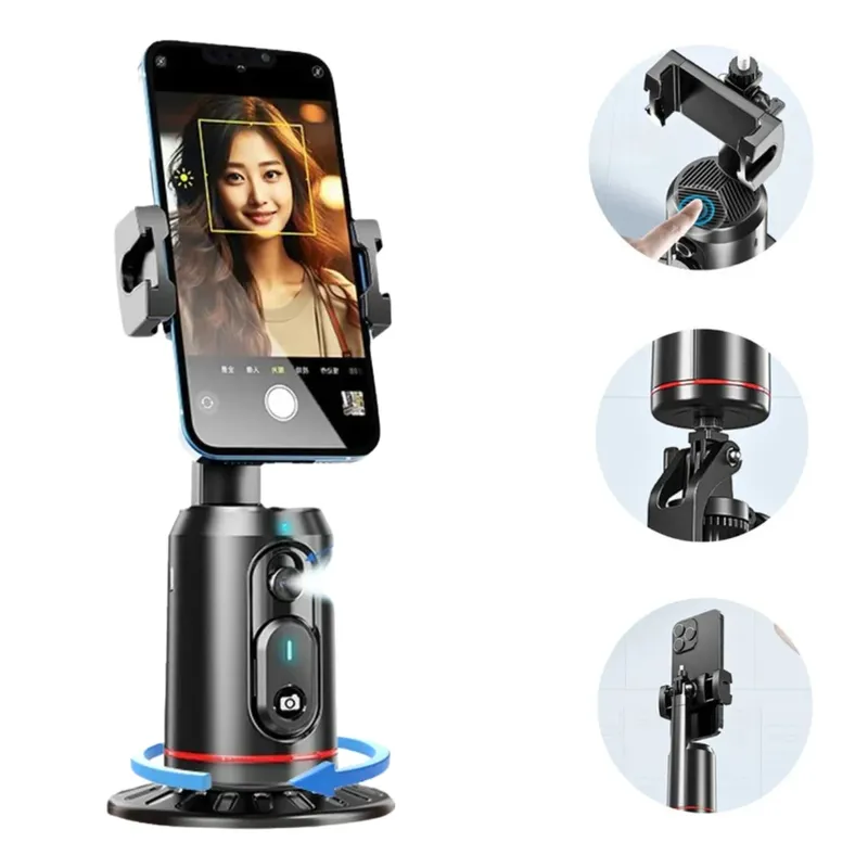Gimbal Suporte Para Celular 360° Com Rastreamento Facial - Preto