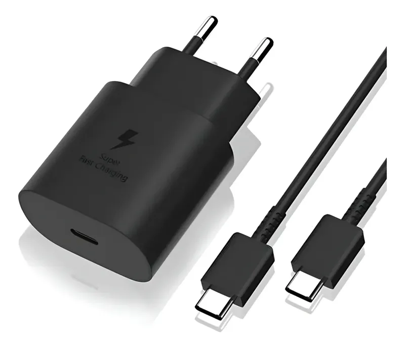 Carregador Para Samsung Turbo 120w S22 S23 S24 Plus S24 Ultra Preto