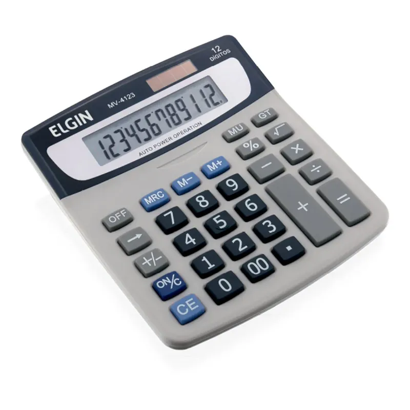 Calculadora de Mesa Elgin, Com Visor, 12 Dígitos, Solar Bateria, Caixa - 42MV41230000