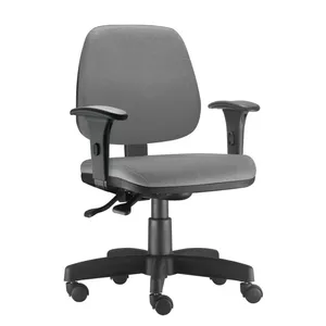 Cadeira Job Executiva Giratória Para Escritório Reclinável Ergonômica Nr-17 Crepe Cinza