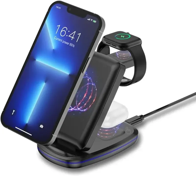 Carregador Multifuncional Sem Fio 3 Em 1 Suporte De Telefone Carregamento Rápido
