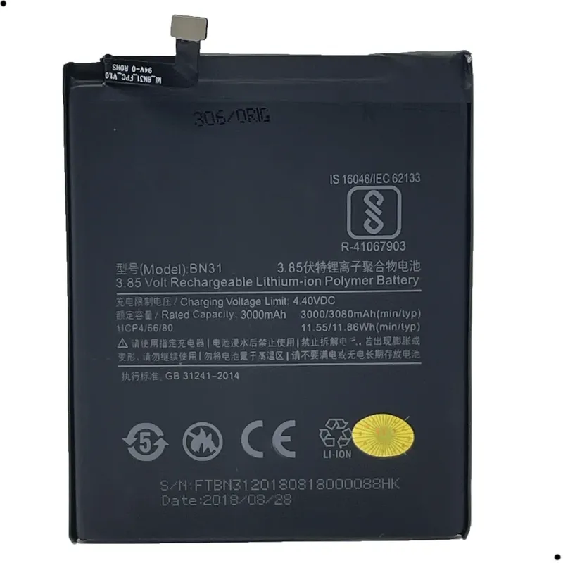 Bateria Bn31 Compativel Com Redmi Mi S2/mi A1/mi 5x
