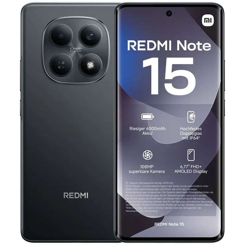 Celular Xiaomi Redmi Note 15 De 128GB 6gb Ram De 6.77" 108mp 20mp - Preto