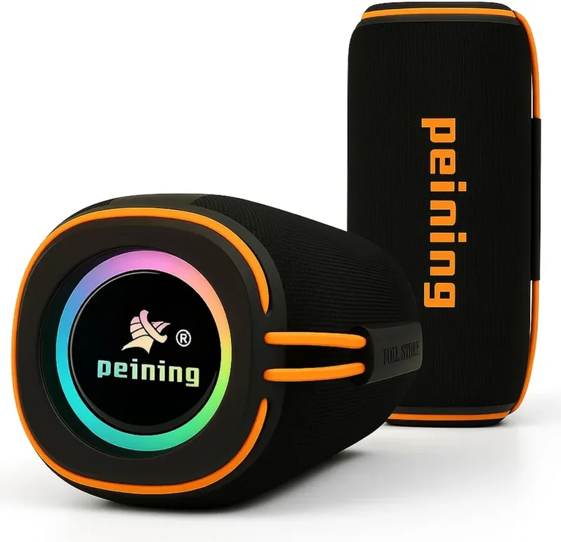Caixa De Som Bluetooth Peining 30w Premium — 10h De Bateria, À Prova D’água Ipx6, Graves Explosivos, Luz RGB, Bluetooth 5.3, Cartão Tf, Aux, Portátil