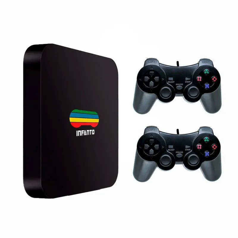 Console Retrô, Infanto 4, Com 44 Mil Jogos Antigos + 2 Controles PS3, Com Fio, Dualshock2