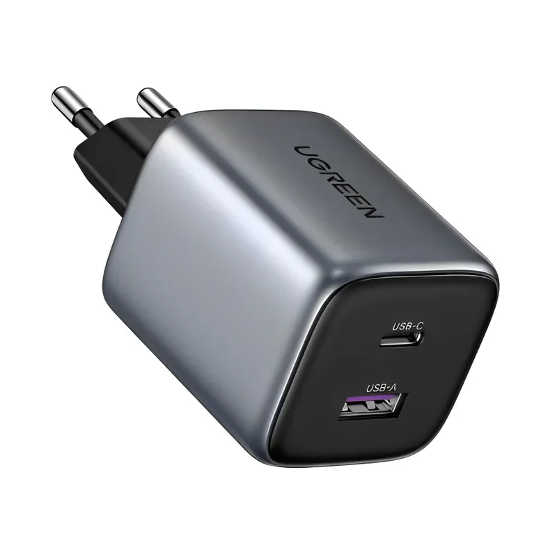 Carregador Rápido Ugreen Portas Usb A/c 35w Max. Cinza