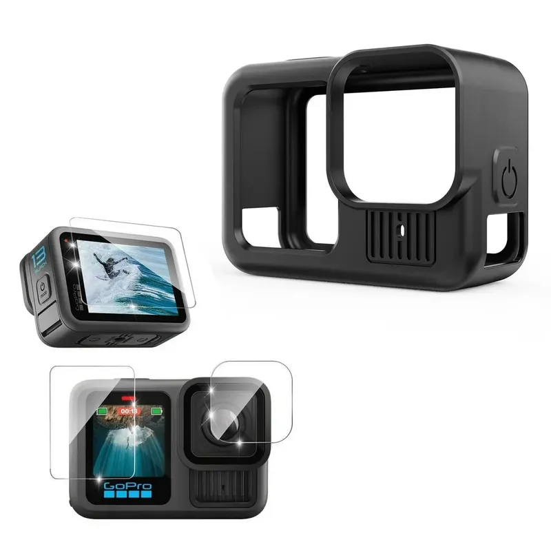 Kit Capa Silicone Com Protetor De Lente + Películas Para Gopro 13